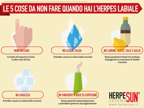 protezione solare herpes labiale